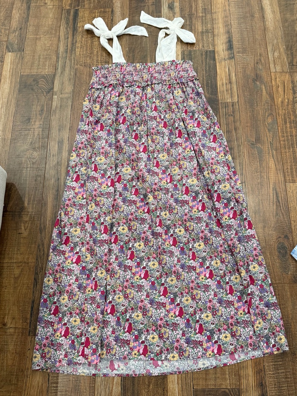 Tie-Shoulder Floral Maxi Dress in Pink